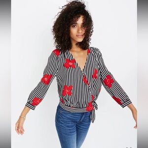 Madewell Wrap Top in Candied Orchids